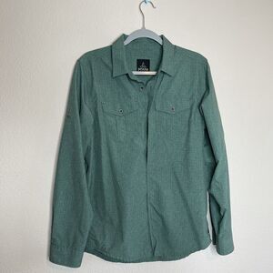 ‎Prana men’s green button up